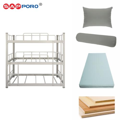 [EZO.6800053] SAPPORO ARIDA SET - Ranjang Susun Besi 3 Tingkat | Divan Susun 3 Tingkat