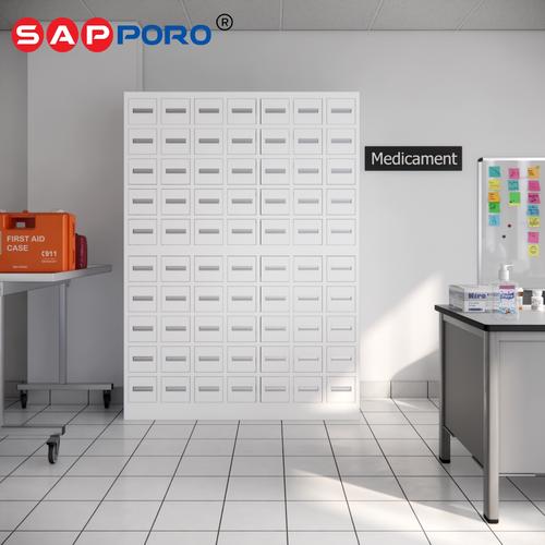 [EZO.6800056] SAPPORO KUSEL - Loker Apotek 70 Laci | Loker Besi 70 Laci | Steel Medicine Locker 70 drawers