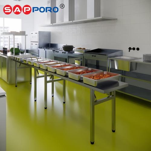 [EZO.6800062] SAPPORO LEIWEN - Meja Stainless Lipat Dapur Restoran dan Laboratorium | Meja Lipat Multifungsi | Portable Folding Stainless Steel Table