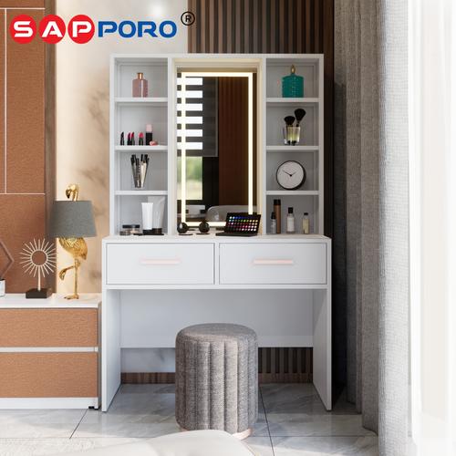 [EZO.6800068] SAPPORO MONTOVA - Meja Rias | LED Makeup Table | Vanity Table Furniture