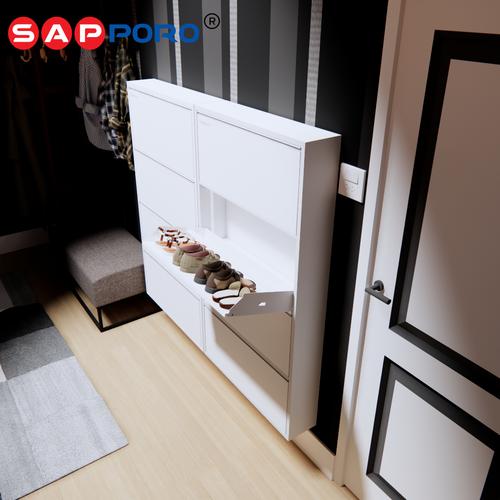 [EZO.6800091] SAPPORO MINDEN - Rak Sepatu 4 Tingkat | Shoes Storage Cabinet 4 layer