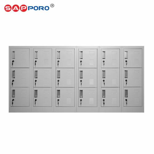 [EZO.6800146] SAPPORO HORISON 18 - Loker Besi 18 Pintu | Steel Locker 18 Doors Furniture
