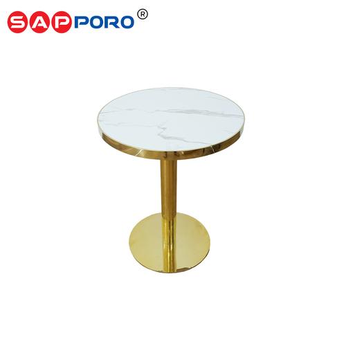 [EZO.6800169] SAPPORO OTTA ROUND 60 - Meja Restoran Bulat | Dining Round Table Cafe Furniture motif Marmer
