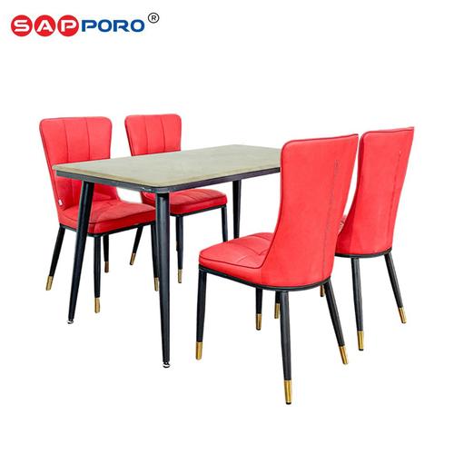 [EZO.6800180] SAPPORO VARESE - Meja Makan Set Marmer | Dining Set Marmer