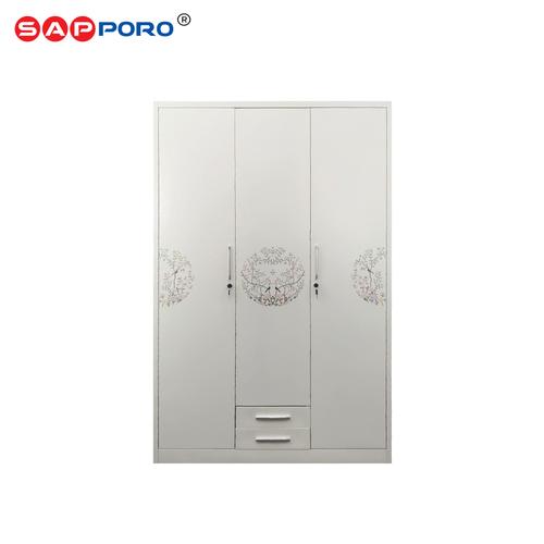 [EZO.6800277] SAPPORO LATINA - Lemari Baju Besi 3 Pintu | Lemari Pakaian | Steel Wardrobe 3 Doors