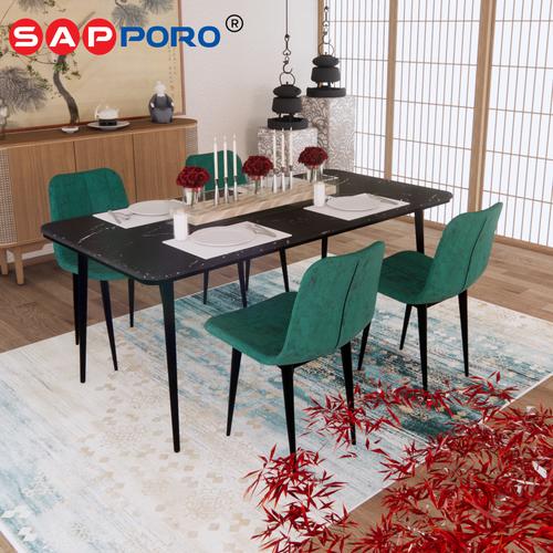 [EZO.6800414] SAPPORO CALVERA - Meja Makan Set Marmer | Dining Set Marmer