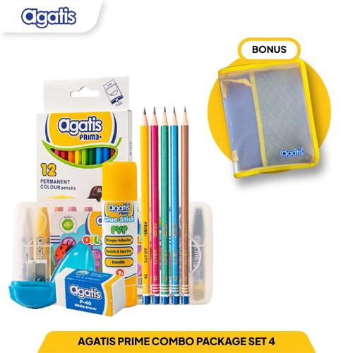 [EZO.7500035] Paket Alat Tulis/Stationery Set/ Paket Mewarnai Agatis Prime Paket Alat Tulis Anak SD Combo Set 4