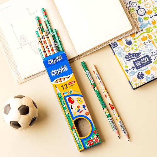 [EZO.7500041] Pensil Tulis Agatis Neopex Hexagonal 2B IMAJIKU- Sports Ball Series - 1Box Isi 12pcs