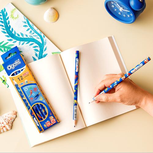 [EZO.7500043] Pensil Tulis Agatis Neopex Hexagonal 2B IMAJIKU- Sea Animal Series - 1Box Isi 12pcs