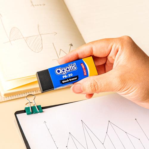 [EZO.7500053] Agatis Eco Eraser Black PB20 Isi 2Pcs