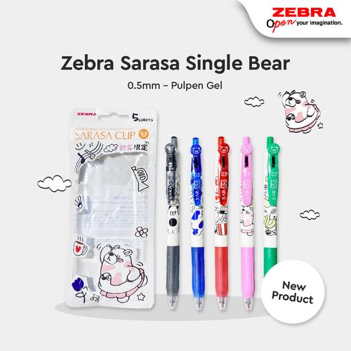 [EZO.7500068] Zebra Pen/Pulpen/Bulpen Gel Alat Tulis Sarasa Single Bear 05mm Limited Edition