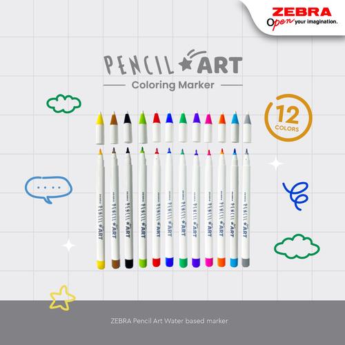[EZO.7500071] Zebra Marker/Spidol Warna Pencil Art Satuan