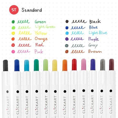 [EZO.7500086] Zebra Clickart Marker Pens/Spidol Pen 0.6mm Standart Colors