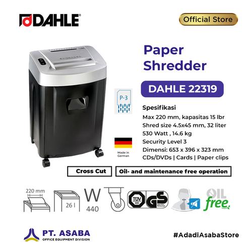 [EZO.7500228] Dahle Paper Shredder / Penghancur Kertas Kapasitas 32 Liter Cross Cut