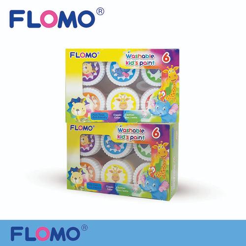[EZO.7500422] Flomo Washable Kids Paint - Reguler 6 Warna