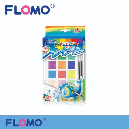 [EZO.7500423] Flomo Watercolor Paint Cake Set - Neon 18 Warna