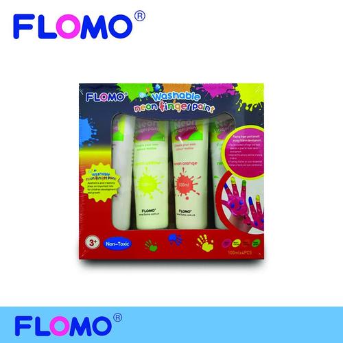 [EZO.7500427] Flomo Finger Paint Set Non Toxic Neon Color
