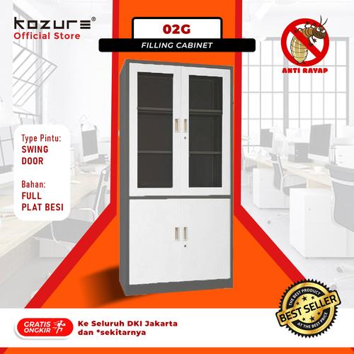 [EZO.7600009] Filling Cabinet Monochrome Series - Lemari Arsip Kantor - Full Plat Besi Pintu Kombinasi Cermin