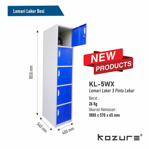 [EZO.7600040] LEMARI LOKER BESI 5 Pintu Kozure KL 5WX Ukuran LEBIH LEBAR