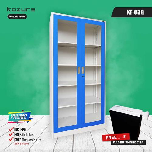 [EZO.7600057] LEMARI ARSIP BESI KOZURE KF03G PINTU KACA AYUN