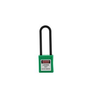 [EZM.1340003] ONEBIZ Long Nylon Shackle Safety Padlock New Green OB 14-BDG34UNDKD Thermoplastic Safety Padlock