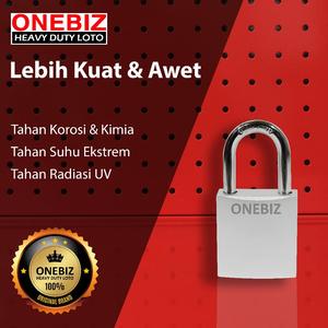 [EZM.1340008] ONEBIZ Aluminium Padlock White OB14-BDA46 5mm Diameter Shackle Oxidation Surface with 2 key