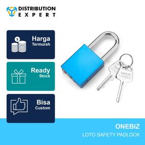 [EZM.1340018] Aluminium Die Cast SAFETY PADLOCK Blue Biru Certificate Original