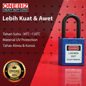 [EZM.1340027] ONEBIZ Compact Safety Electrical Padlock Navy Blue OB 14-BDG13UN Thermoplastic Safety Padlock