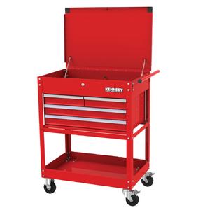 [EZM.1340113] Kennedy Service Cart, Classic Red, Red, Steel, 4-Drawers, 549 x 838 x 569mm, 280kg Capacity