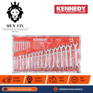 [EZM.1340157] Set Kunci Pas 6-32mm Chrome Vanadium Kennedy - 26 pcs KEN5822910K KENNEDY Original By CROMWELL UK, Standar EROPA DIN 3113