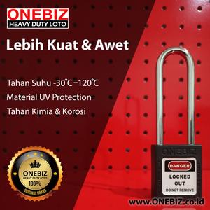 [EZM.1340158] Safety Padlock Leher Panjang Hitam Equivalen Masterlock 410LT Black