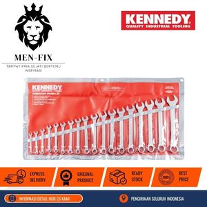 [EZM.1340163] Set Kunci Pas 6-24mm Chrome Vanadium Kennedy - 18 pcs KEN5822970K KENNEDY Original By CROMWELL UK, Standar EROPA DIN 3113