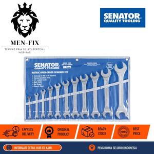 [EZM.1340166] Set Kunci Pas Kombinasi 8-24mm 11Pcs SENATOR - Set Alat Teknik Chrome Vanadium untuk Perbaikan Mesin dan Otomotif SEN5825247D SENATOR Original By CROMWELL UK, Standar EROPA DIN 3113