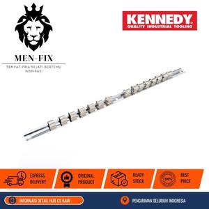 [EZM.1340187] Rak Socket 1/2" Square Drive dengan 15 Klip Pegas KEN5829980K KENNEDY Original By CROMWELL UK, Standar EROPA DIN 3113