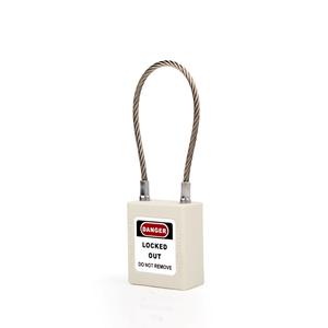 [EZM.1340285] LOTOTO Safety Padlock Steel Cable Gembok Safety Gembok Plastik LOTO Padlock - Warna Putih