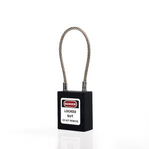 [EZM.1340286] Steel Cable Loto Padlock 38mm Safety Padlock Gembok LOTO Padlock LOTOTO - Warna Hitam