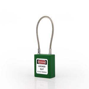 [EZM.1340317] Steel Cable Padlock Safety Lock out Tag out, Gembok LOTOTO Gembok Mekanik LOTO - Hijau