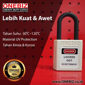 [EZM.1340334] LOTO Padlock ONEBIZ Compact Safety Electrical Padlock White Nylon