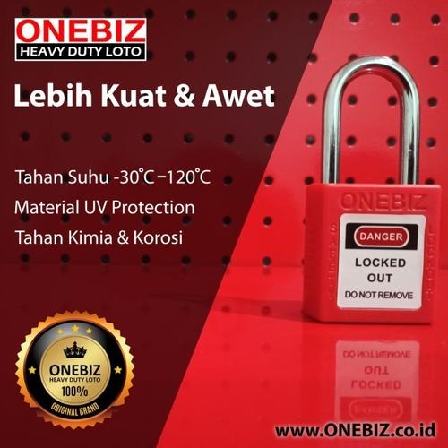 [EZM.1340673] Gembok Loto Merah 38mm - Padlock Keamanan Lockout Tagout