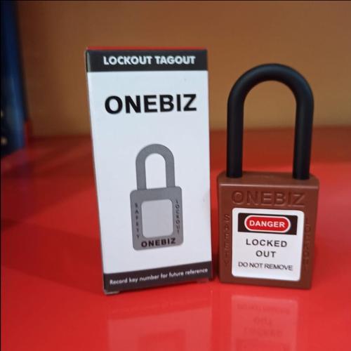 [EZM.1340851] LOTO Padlock Coklat/Brown, OB 14-BDG19UDKD Nylon Shackle