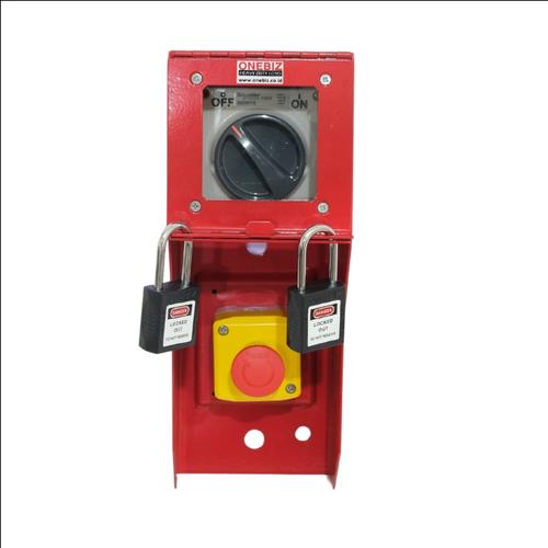 [EZM.1340951] Loto Box/Safety Heavy Duty with Switch Button+Emergency Button+Padlock - Hitam