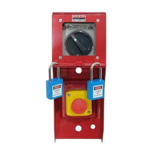 [EZM.1340976] Loto Box Heavy Duty with Switch Button+Emergency Button+Padlock - Biru Muda