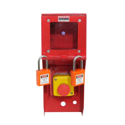 [EZM.1340999] Loto Box Vertical Include Emergency Push Button + 2 Padlock - Orange