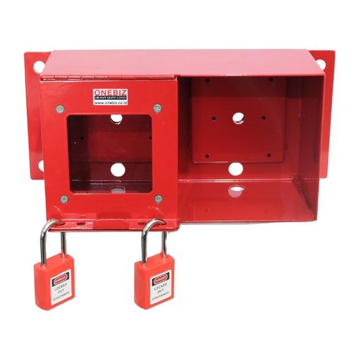 [EZM.1341007] Box Loto Horizontal 2 System Coating Paint + 2 Padlock - Merah