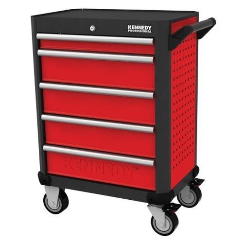 [EZM.1341193] Kennedy-Pro KEN5942140K Roller Cabinet, Ultimate, Red/Grey, Steel, 5-Drawers, 844 x 706 x 461mm, 550kg Capacity