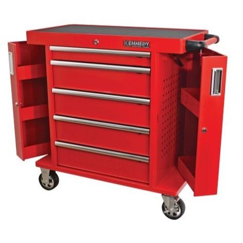 [EZM.1341196] Kennedy KEN5942620K Roller Cabinet, Industrial Range, Red, Steel, 5-Drawers, 915 x 706 x 461mm, 450kg Capacity