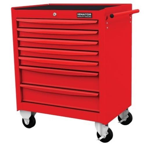 [EZM.1341202] Senator SEN5941570K Roller Cabinet, Workshop Range, Red, Steel, 7-Drawers, 724 x 678 x 459mm, 300kg Capacity