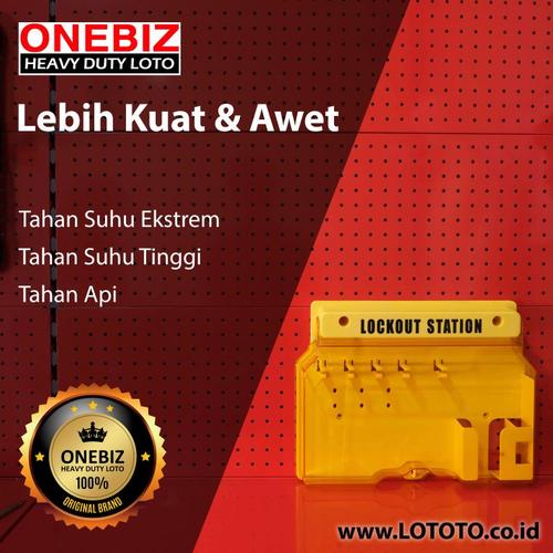 [EZM.1341524] ONEBIZ Padlock Stations 5 Padlocks OB 14-BDB101 with Dustproof Transparent Cover, Unfilled