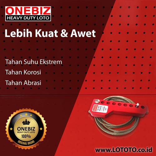 [EZM.1341567] ONEBIZ Cable Lockout OB 14-BDAL61-2 Aluminum Material with Red Paint Spraying Stainless Steel Cable Dia. 4mm Length 1.5m
