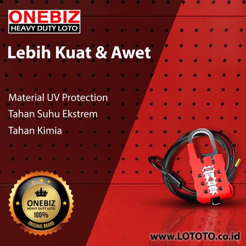 [EZM.1341575] ONEBIZ Cable Lockout OB 14-BDL22 Stainless Steel Cable Dia. 4.8mm Length 1.8m